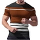 thumbnail image 5 of Ceisia Men's Summer Casual Slim Fit Crew Neck Short Sleeve T-Shirt Multi-Color Striped Waffle Knit Stretch Fabric Brown XL Gifts, 5 of 7