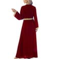 thumbnail image 5 of YHAJDS Women's Casual Dress,Long Sleeve Long Dress for Women Solid Color Round Neck Ankle Length Dress Elegant Casual Dress with Sleeves Comfortable Fall Dresses for Women, 5 of 5