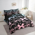thumbnail image 3 of Homewish Cartoon Ribbon Bow Knot Twin Bedding Sets 7-Piece for Kids Children,Dreamy Princess Bow Bedding Comforter Set Microfiber,Abstract Gradient Ombre Breathable Sheet Sets, 3 of 8