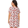 thumbnail image 3 of Horeoi Red Birds Print Women's Short-sleeved Nightdress Breathable Cotton-like Material Loose A-line Knee-length, 3 of 6