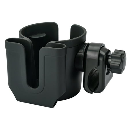 J.L. Childress Stroller Cup & Phone Holder - Universal for Baby Strollers & Wagons, Bikes, Wheelchairs & More - Black