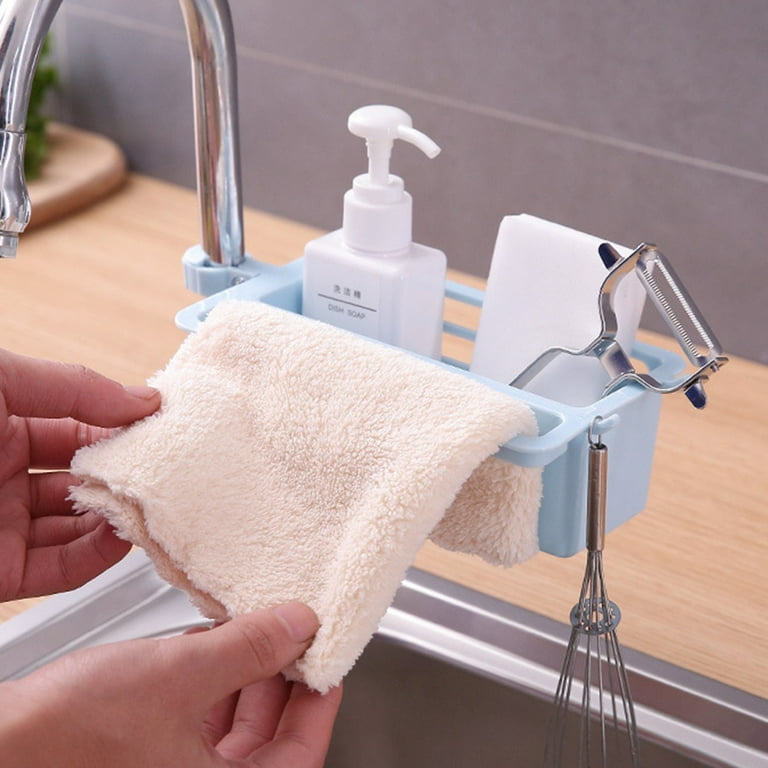 Yesbay Kitchen Sink Sponge Drying Rack Soap Cleaning Brush Holder