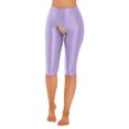 thumbnail image 3 of Pantalones cortos exóticos y sexys para mujer, lencería brillante, pantalones cortos con entrepierna abierta, elásticos, cinturilla elástica suave, mallas sin entrepierna, 3 of 5