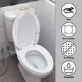 thumbnail image 4 of HELLHERO 2 Pcs Set Toilet Seat Cover Elastic Bottom Elastic Fabric, Soft, Toilet, White and Gold Marble Pattern, 4 of 8