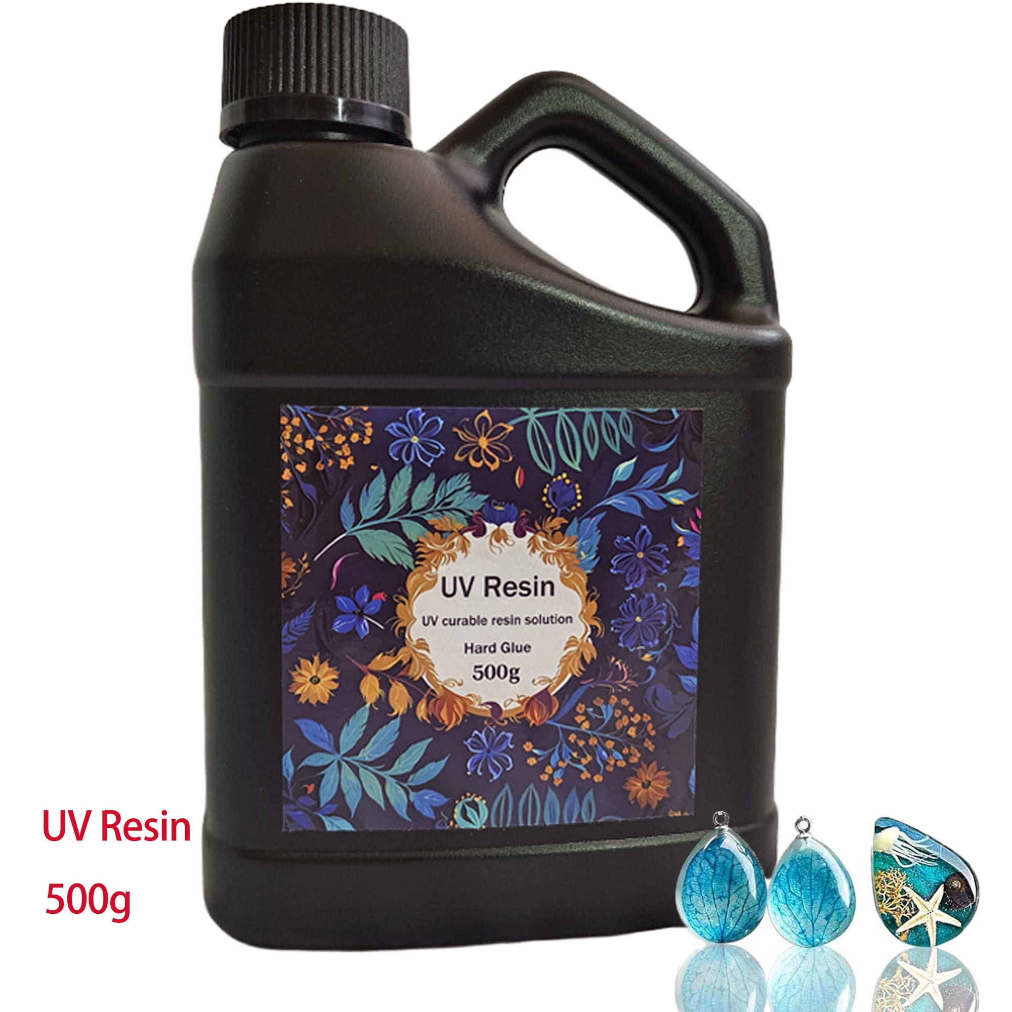 UV Resin,500g Crystal Clear Fast Curing Resin for DIY Craft Jewelry Making, Ultraviolet Odorless Thin Epoxy Resin, Low Shrinkage UV Resin Kit for Mold, Casting & Coating