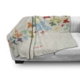 thumbnail image 2 of Butterflies Soft Flannel Fleece Blanket, Vintage Background with Butterflies and Dots Hello Summer Greeting Happy Text, Cozy Plush for Indoor and Outdoor Use, 50" x 60", Multicolor, by Ambesonne, 2 of 5