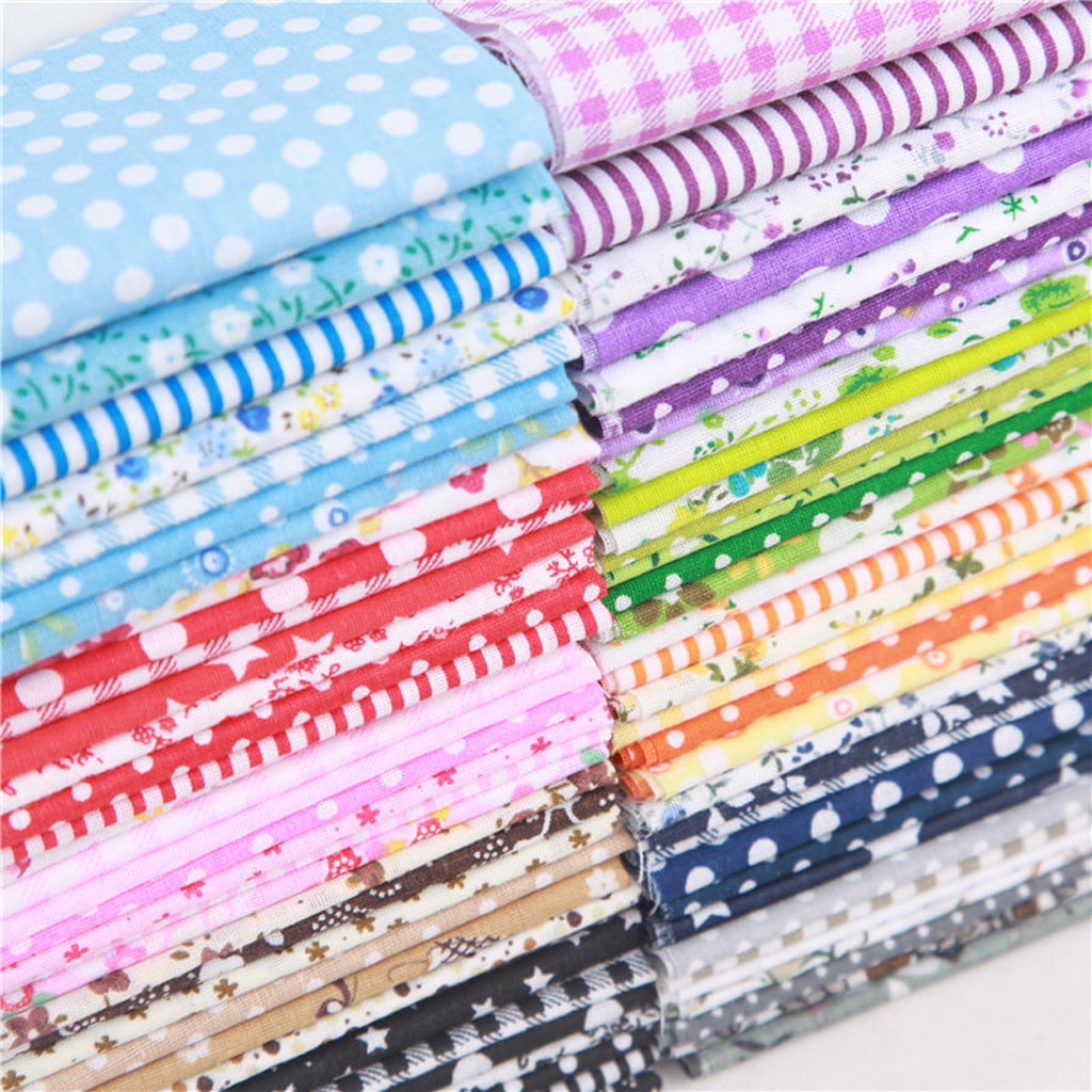 Darzheoy 7Pcs 10" x 10" Cotton Fabric DIY Making Supplies Quilting Patchwork Fabric Fat Quarter Bundles DIY for Quilting Patchwork Cushions Cotton Fabric for Patchwork