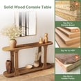 thumbnail image 4 of 63 Inch Solid Wood Console Table, Farmhouse Couch Table Behind Sofa with 2-Tier Shelf for Hallway, 4 of 5