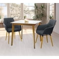 thumbnail image 2 of 3 Piece Dining Set, 2 Modern Style Solid Wood Alba Armchairs w Square Dining Table, Kitchen Set for Two, Modern Armchairs and Square Table, Dining Table Set, Dark Gray Color, 2 of 10