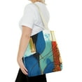 thumbnail image 4 of vintage style Art shopping blue storage tote handbag, 4 of 4