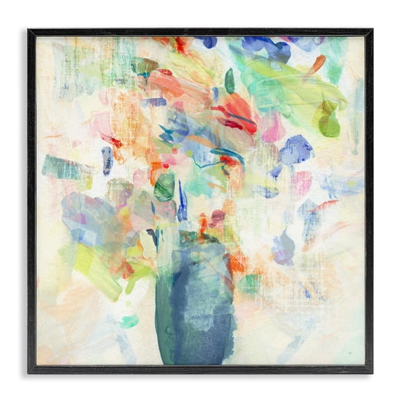 Stupell Industries Summer Flowers Brushstrokes Black Framed Giclee Art, design by Susan Jill