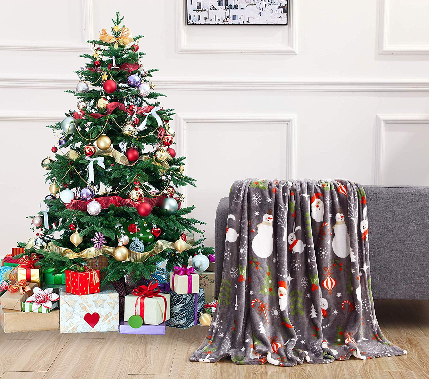 Elegant Comfort Gray Polyester, Velvet Throws 60" x 50"