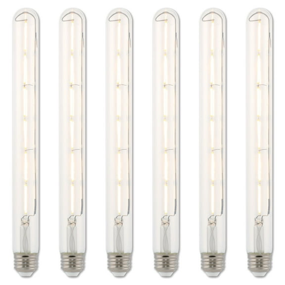 Westinghouse Lighting  6.5-Watt (75-Watt Equivalent) Clear T9 Dimmable Filament LED Light Bulb, Medium Base, 6 Pack - 6-Pack