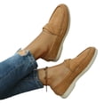 thumbnail image 6 of Willtoo Women’s Twist Strap Faux Suede Slip On Loafers, Closed Toe Soft Light Flat Shoes, Casual Footwear for Office, Shopping & Daily Walking, 6 of 7