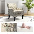 thumbnail image 6 of Upholstery Armchairs Set of 2 Floral Accent Chairs Sofa Couch Lounge Seat Wood Legs Nailhead Trim Home Living Room Indigo, 6 of 11