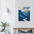 thumbnail image 4 of Nawypu   Framed Wall Art Wilderness Illustrations Nature Scenery Painting Shining Sun over Blue Mountains and Bright Moon in the Silent Night Abstract Canvas Modern Artwork for office,, 4 of 5
