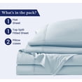 thumbnail image 3 of Top Split California King Sheet Set for Adjustable Beds – 100% Egyptian Cotton, 800 Thread Count, 4-Piece Bed Sheets, Deep Pockets Fit up to 18", French Blue Solid, Split 28" from Top, 3 of 6