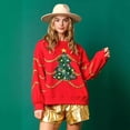 thumbnail image 1 of Sudaderas con capucha de retazos de purpurina para mujer, camiseta Vintage Harajuku, ropa de calle delgada de manga larga, ropa de Navidad, Top de otoño e invierno, 1 of 5