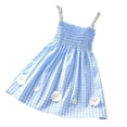 thumbnail image 4 of XUNKUSGA Newborn Infant Baby Girl Princess Dress Cotton Toddler Girl Clothes Sleeveless Cute Flower Sundress Summer Beach Dresses for Girl 2-7 Years,Blue, 4 of 7
