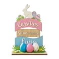 thumbnail image 3 of CoreLiving Farmhouse Easter Decor Indoor Wooden Bunny Block Signs Colorful Happy Easter Centerpiece Spring Tiered Tray Decorations Rabbit Table Sign for Kitchen Office Party, 3 of 9