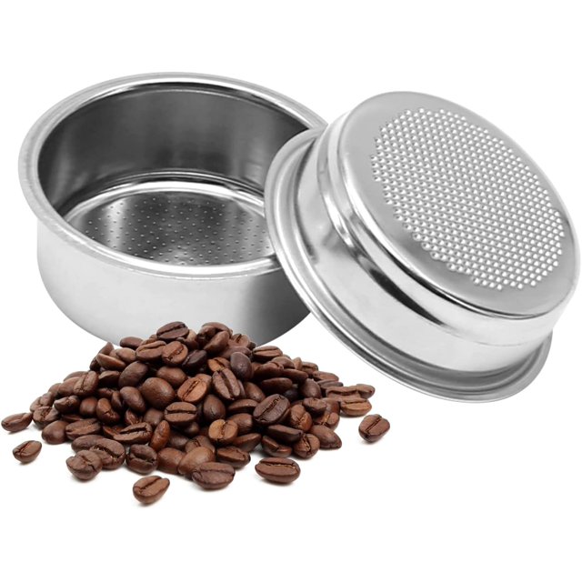 Zreneyfex 2 Pack 51 mm Single and Double Espresso Filter Basket, Stainless Steel Espresso Machines Filter Replacement Parts
