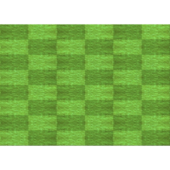 Ahgly Company Machine Washable Indoor Rectangle Transitional Dark Lime Green Area Rugs, 6' x 9'