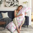 thumbnail image 5 of Long Body Pillow Cover - Soft & Breathable, Hidden Zipper, 20"x54", Tropical Flamingo & Floral Print - Perfect Gift for Beach Lovers, Side Sleepers, Summer Home Decor, 5 of 7