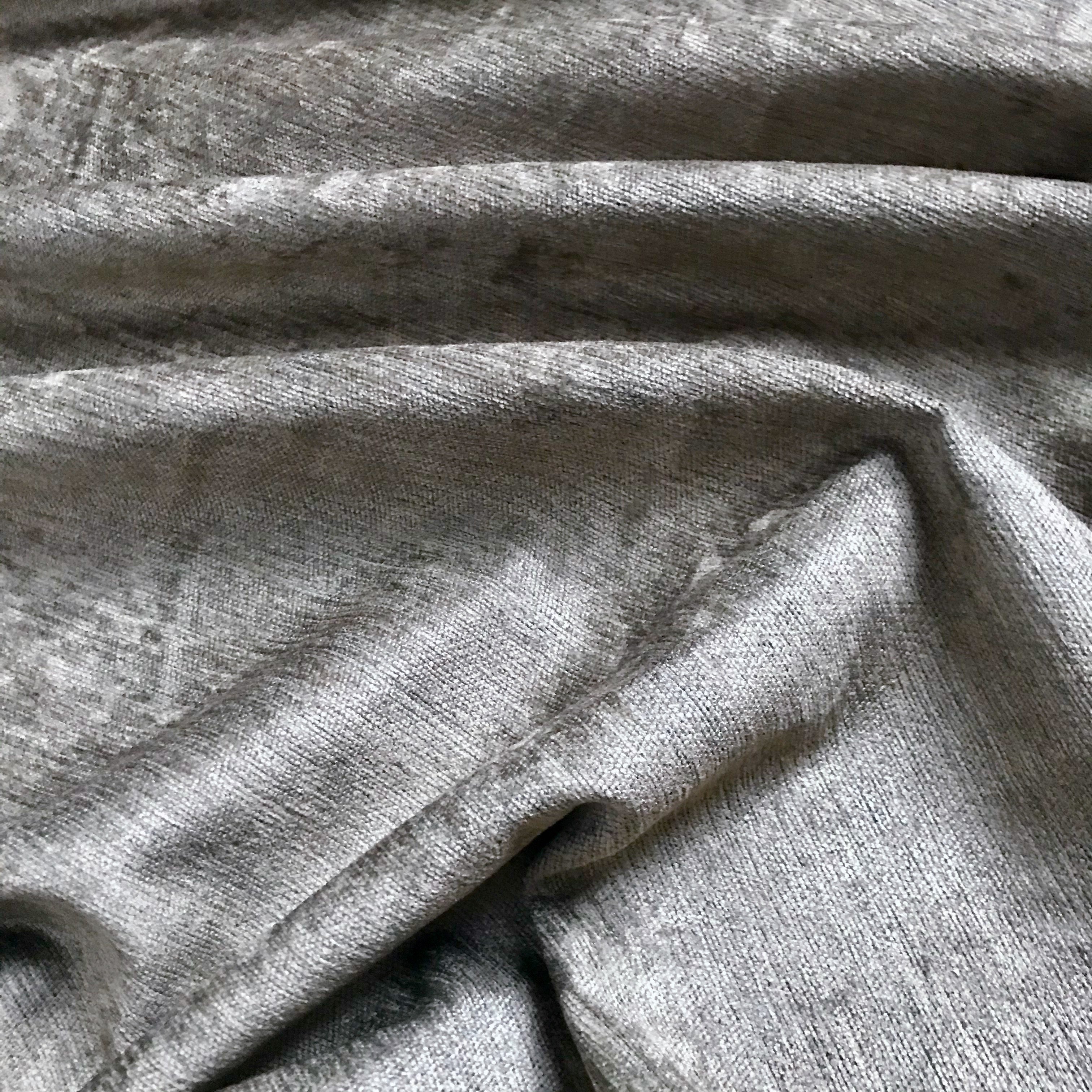 Industrial Gray Velvet Fabric 56" by the Yard