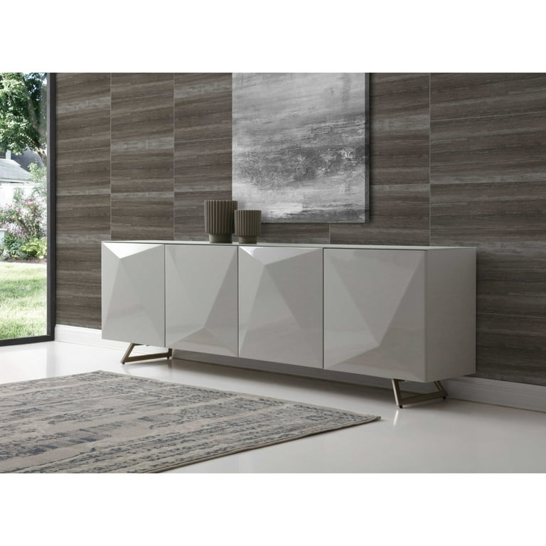 94 X 18 X 29 Grey Glass Buffet 94 X 18 X 29 Grey Glass Buffet