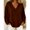 Coffee, variant on Only Moment Sky Blue Women Oversized T-Shirts Oversized Sweatshirts V Neck Trendy Women's Plain Long Sleeve Pullover Tops Fashion S