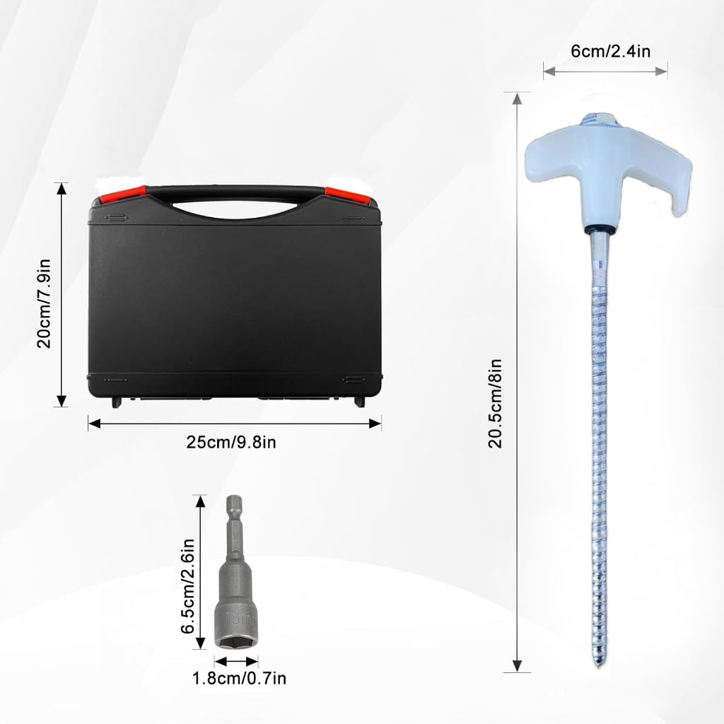 Ground Anchors Screw in Pegs for Camping Garden Awnings Canopy, Heavy Duty Tent Stakes Screws Carbon Steel Tent Stakes