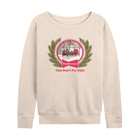 Budweiser - Bud Holiday Clydesdales - Women's French Terry Long Sleeve Shirt