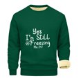 thumbnail image 2 of Hicidod Crew Neck Sweatshirt for Men Long Sleeve Letter Printed Casual Pullover Tops Fleece Lined Thicken Winter Warm Sweatshirts, 2 of 3