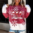 thumbnail image 2 of Fridja Mode Femme Col Rond Noël Manches Longues Hauts Blouse Pull Chandail en Molleton, 2 of 5