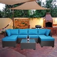 thumbnail image 7 of 7-Piece Outdoor Patio Furniture Set | Rust-Resistant for Garden Use | PE Rattan & Metal Frame | Comfortable Seating with High-Density Sponge, 7 of 7