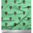 thumbnail image 1 of Soimoi Green Poly Georgette Fabric Tribal Skull Printed Fabric 1 Yard 42 Inch Wide, 1 of 3