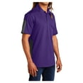 thumbnail image 4 of Mens PosiCharge Active Textured Colorblock Polyester Polo Purple/ Grey 3X-Large, 4 of 8