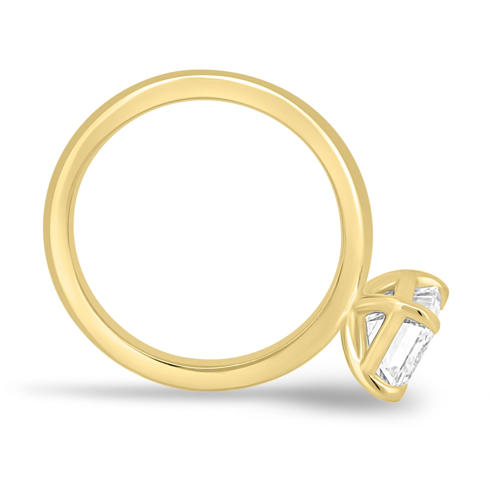 ESTE ORIGIN 2Ct Emerald Cut Moissanite Solitaire Ring in 14K Yellow Gold Emerald Ring for Women – Emerald Engagement Ring, US 7.