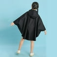 thumbnail image 4 of Huowey Toddler Kids Boys Girls Student's Solid Color Outdoor Hooded Poncho Raincoat With School Bag Children Clothing Leisure Dailywear, 1-3 Years, 4 of 5