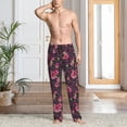 thumbnail image 2 of Pofeuu Rose Mix Leopard 2 Print Men's Pajama Pants, Soft Lounge Pajama Pants with big pockets for Men Plaid Pj Bottoms-XX-Large, 2 of 6