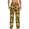 thumbnail image 3 of Uemuo Hawaii Palms Pattern Men's Wide Leg Palazzo Lounge Pants with Pockets Light Weight Loose Comfy Casual Pajama Pants-Medium, 3 of 9