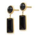thumbnail image 2 of 14K Yellow Gold Earring Drop & Dangle Women'S Onyx 25 mm 7, 2 of 3