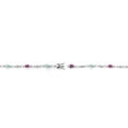thumbnail image 4 of Gem Stone King 925 Sterling Silver Pink Created Sapphire and Sky Blue Topaz and Round White Lab Grown Diamond Tennis Bracelet for Women (3.04 Cttw, Gemstone Birthstone, Oval 6X4MM, 7.25 inches), 4 of 4
