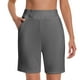 thumbnail image 4 of WILLBEST Pantalones Capri Casuales para Mujer, de Verano, Elásticos, Hasta La Rodilla, para Entrenamiento, Yoga, Informales, con Cintura Elástica, con Bolsillos, Talla 88 Extra Grande, 4 of 5