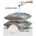 thumbnail image 4 of Summer Outdoor Pillow Covers Set of 2,Ocean Life Texts Starfish Decorative Waterproof Throw Pillow Case,Retro Blue Wood Plank Cushion Pillowcases for Couch Garden Patio Beach,20x20In, 4 of 6