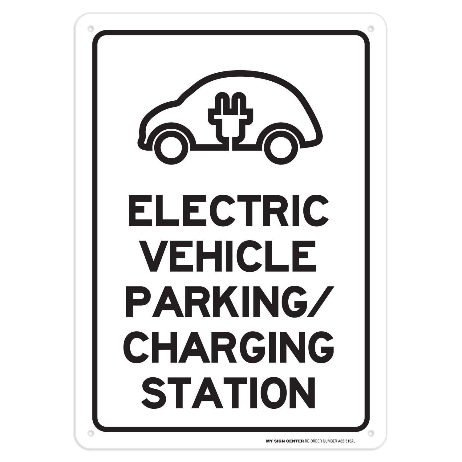 Electric Vehicle Parking Charging Station Rectangular Sign by My Sign
