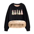 thumbnail image 3 of Danhjin Christmas Sweatshirts for Women Fleece Lined Festive Print Oversized Pullover Tops Long Sleeve Loose Crew Neck Fall Winter Fashion Casual Warm Shirts, 3 of 7