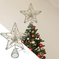 thumbnail image 2 of Christmas Tree Topper 8 Inches 20Cm Gold Star Tree Topper Christmas Decorations For Tree Metal Glitter Stars Xmas Tree Topper Tree Toppers Christmas Decorations, 2 of 5