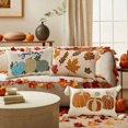 thumbnail image 1 of Funda de Cojín Bordada En Terciopelo con Diseño de Calabaza Otoñal | Cojín para Sofá Beige Flocado de 30X50 Cm - Decoración Navideña - 1 Unidad, 1 of 6