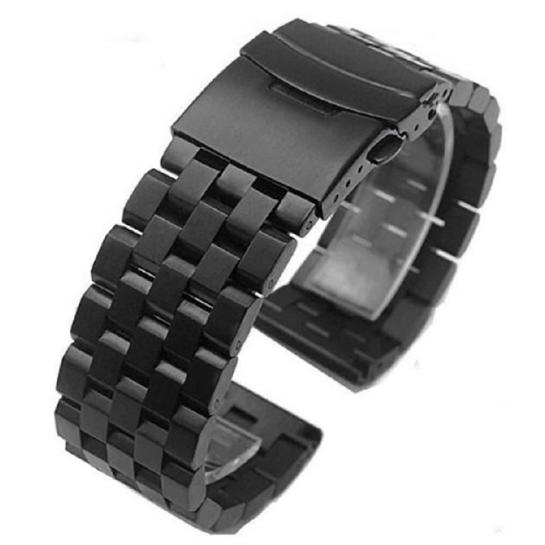 Steel & Rubber Black Replacement Watch Band For Seiko SNJ028 Steel & Rubber Black Replacement Watch Band For Seiko SNJ028